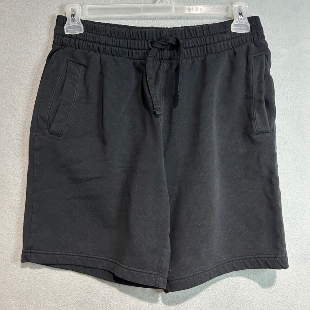 H&M Sweat Shorts Mens Medium Black Elastic Drawstring Fleece Lined athleisure